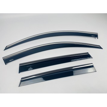 Дефлекторы окон Skoda Karoq 2017+ с нерж. хром полоской-2